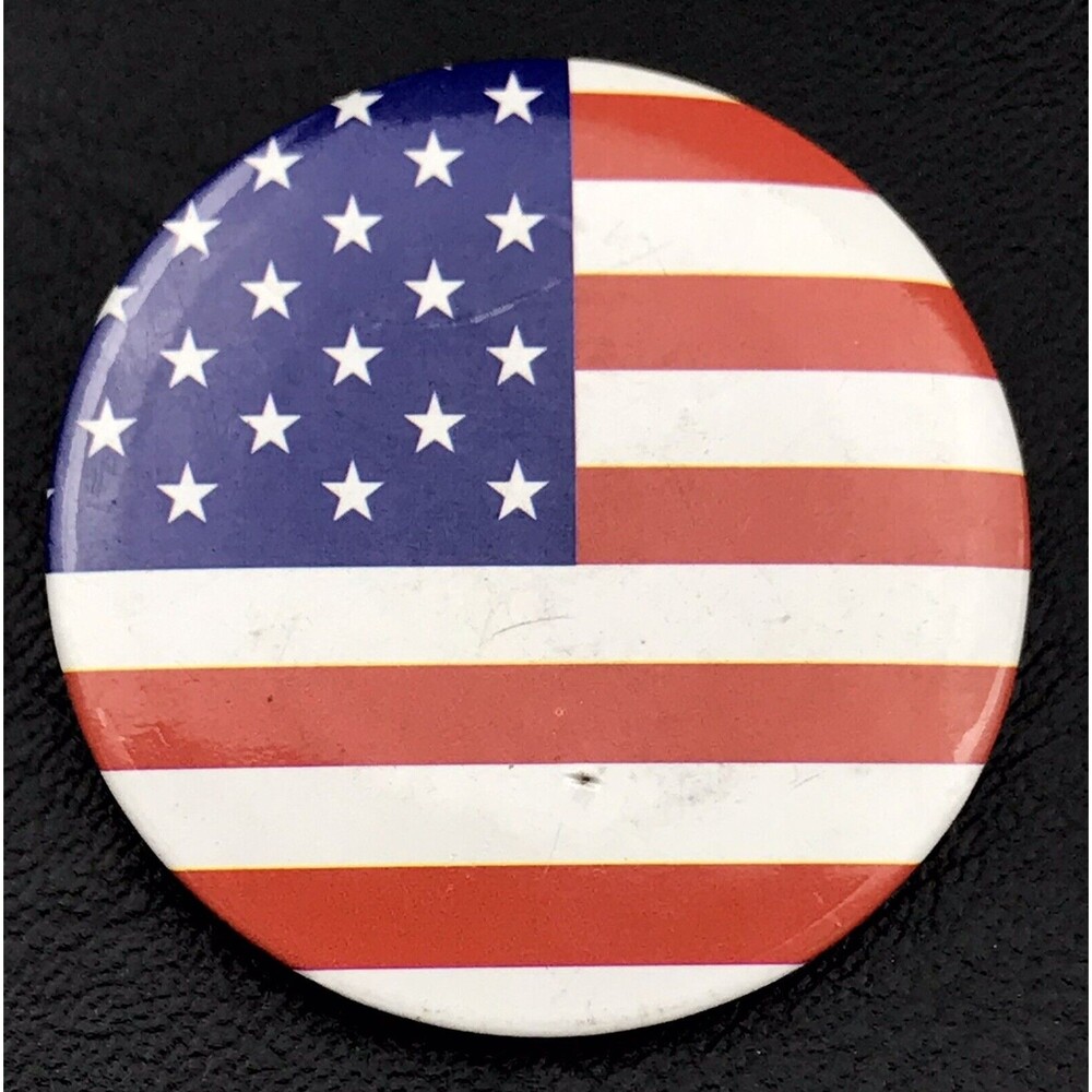 USA Flag American Round Pin Button Pinback